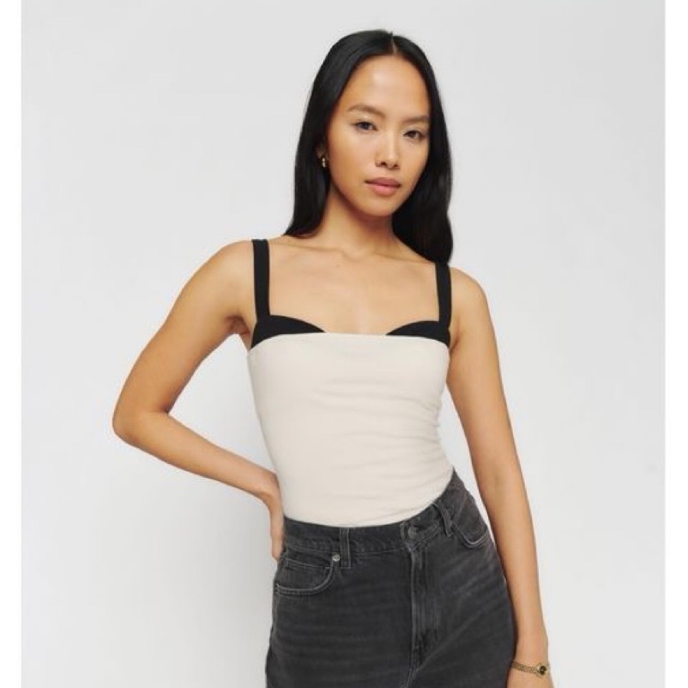 Reformation Harlan Knit Top Ivory - Size XS